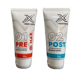 Crema kit Pre calentamiento Max y Post deportes.